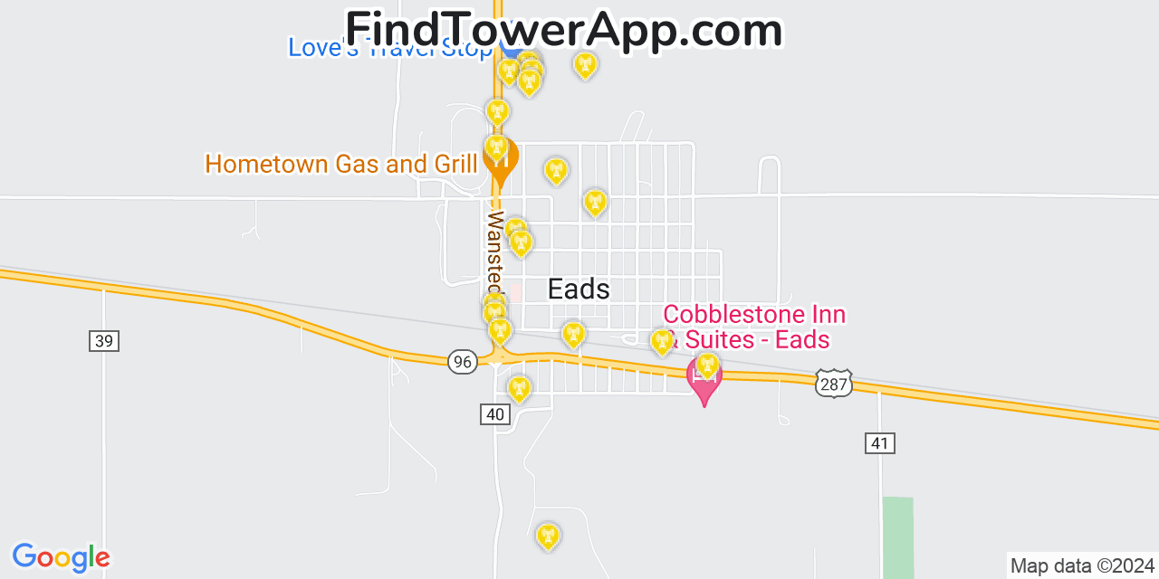 Verizon 4G/5G cell tower coverage map Eads, Colorado