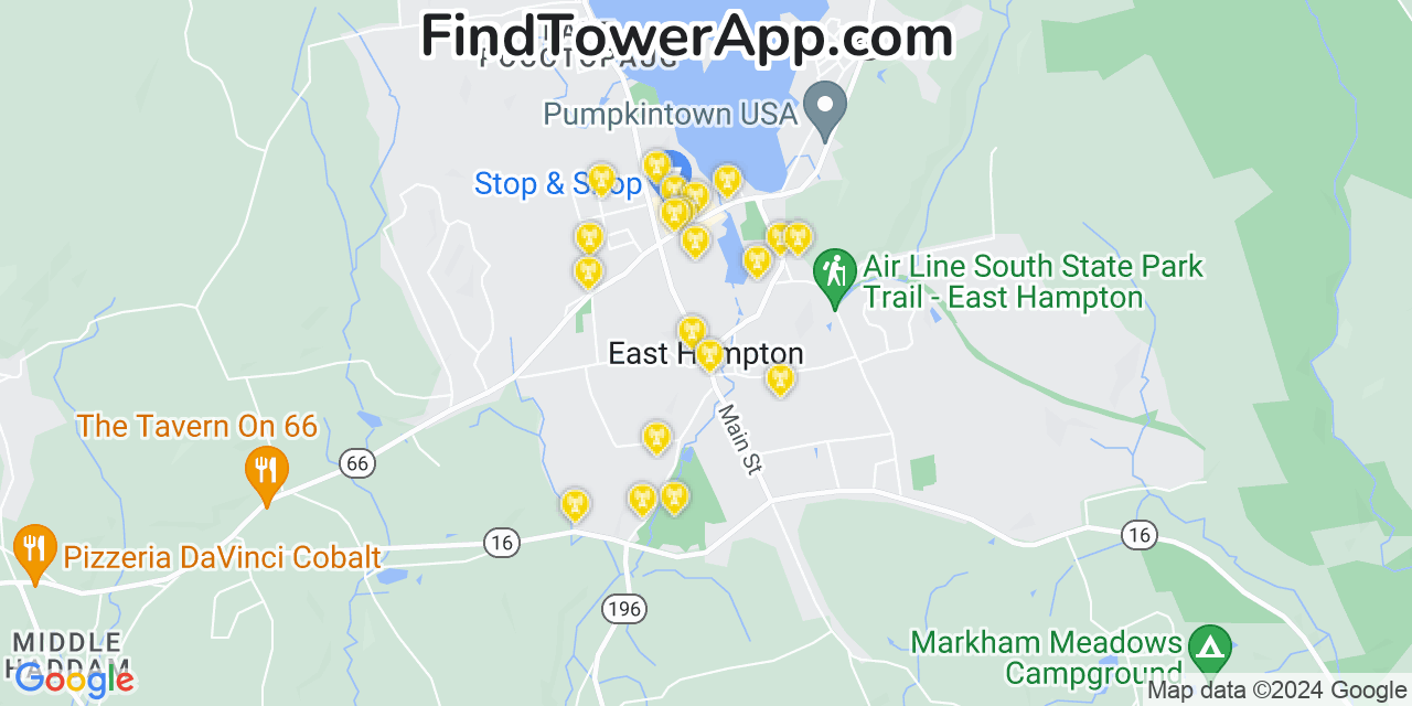 T-Mobile 4G/5G cell tower coverage map East Hampton, Connecticut