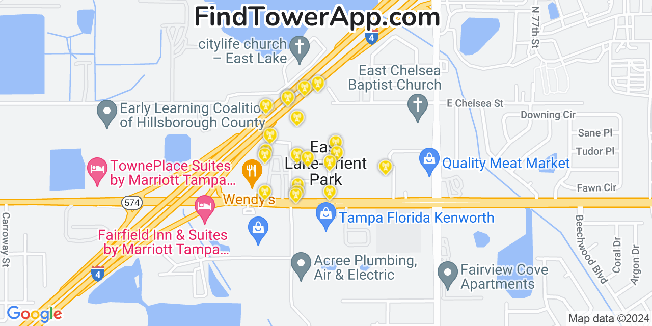 T-Mobile 4G/5G cell tower coverage map East Lake Orient Park, Florida