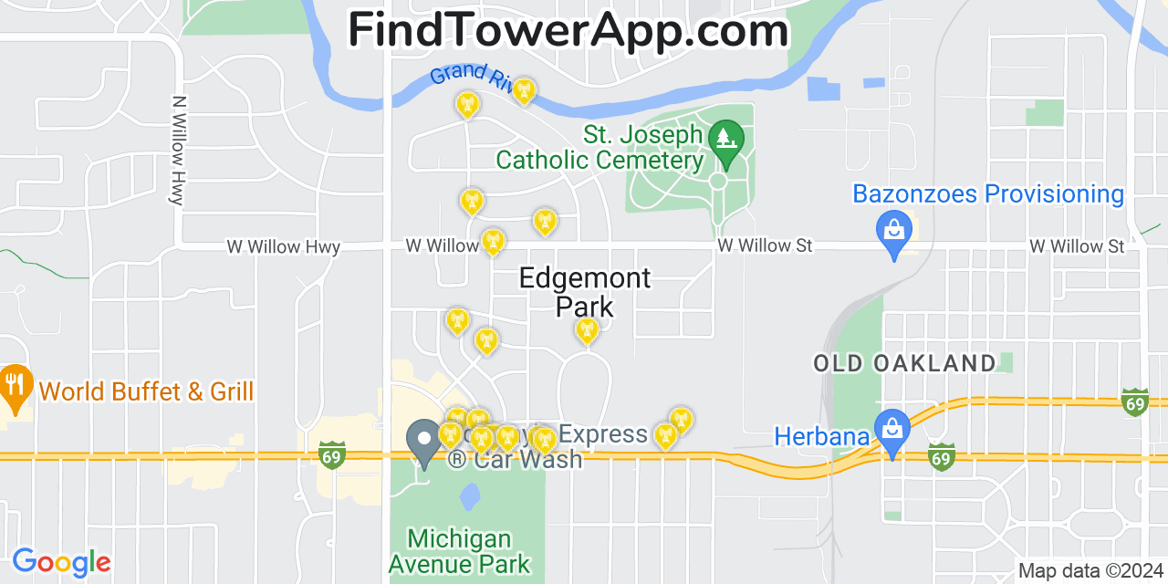 T-Mobile 4G/5G cell tower coverage map Edgemont Park, Michigan