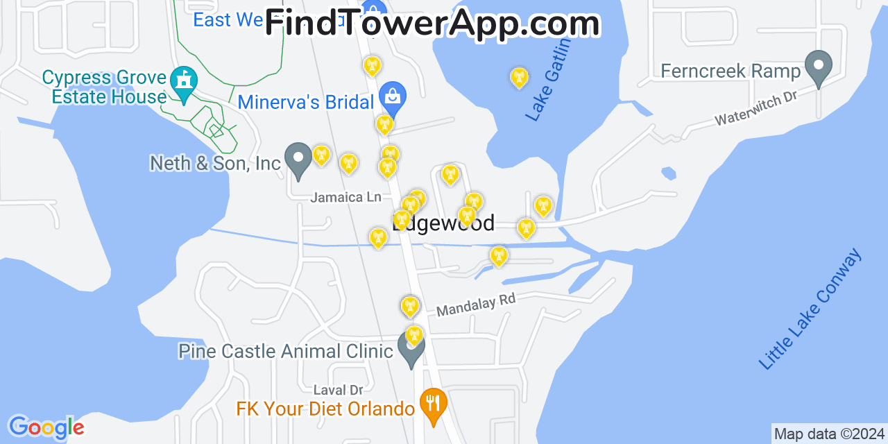 T-Mobile 4G/5G cell tower coverage map Edgewood, Florida