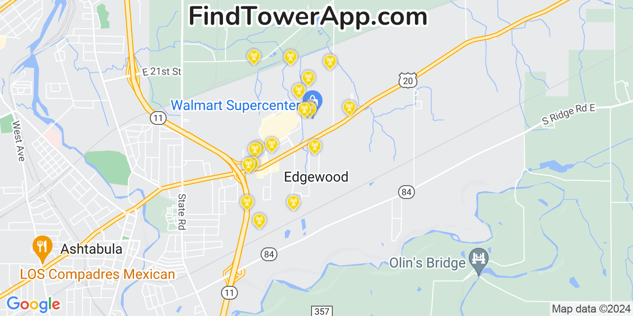 T-Mobile 4G/5G cell tower coverage map Edgewood, Ohio