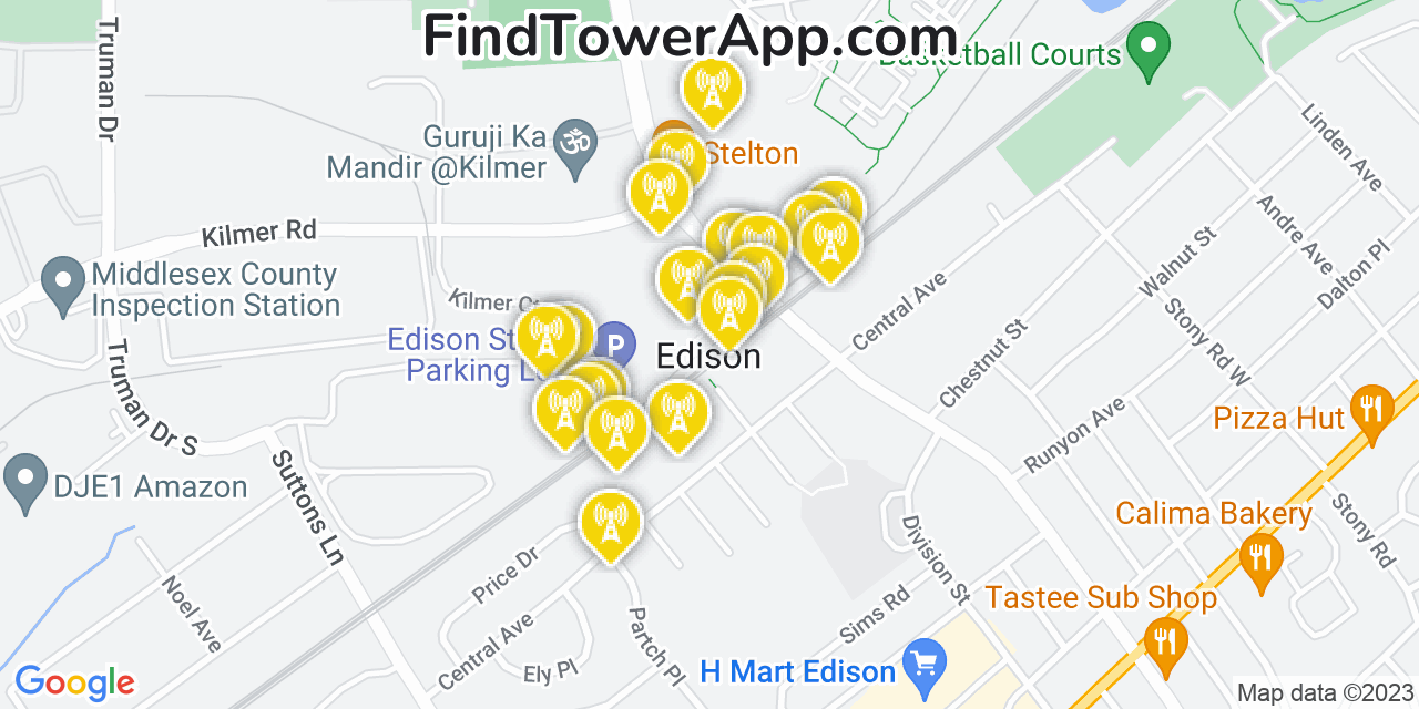 Edison New Jersey Cell Tower Coverage Map