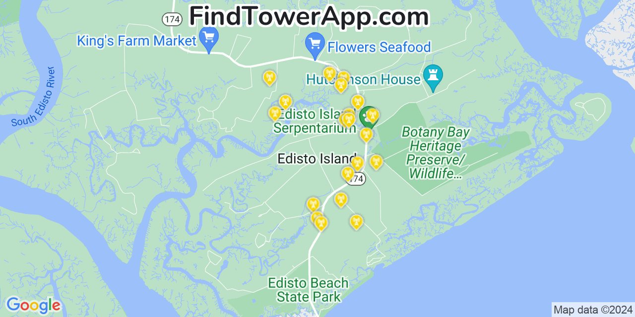 T-Mobile 4G/5G cell tower coverage map Edisto, South Carolina