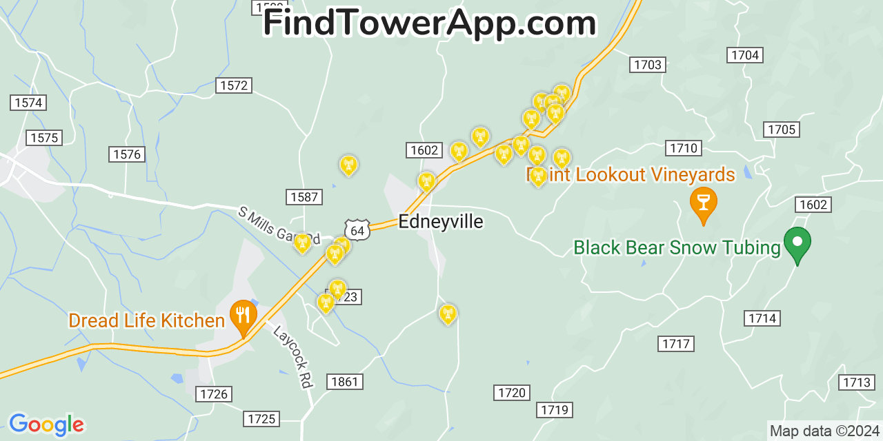 T-Mobile 4G/5G cell tower coverage map Edneyville, North Carolina