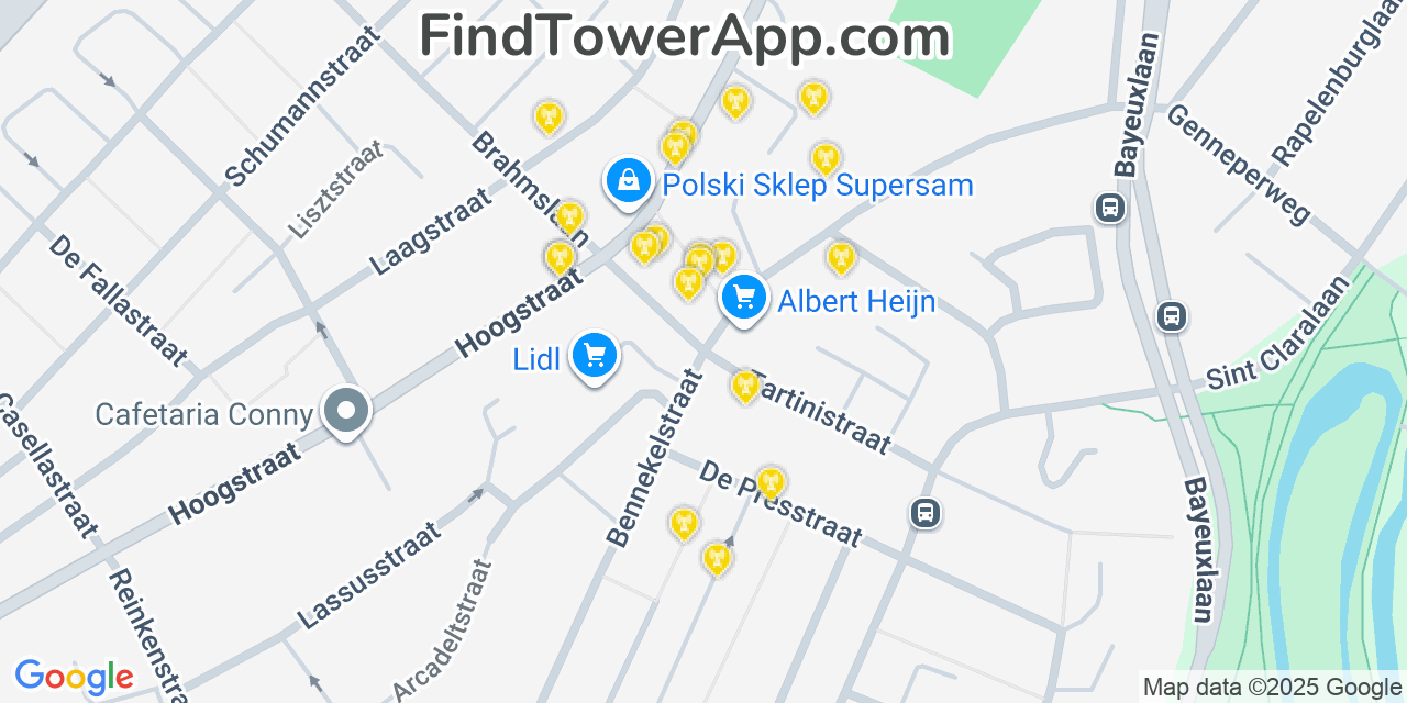 Eindhoven Cell Towers, Netherlands - FindTower App Coverage Maps