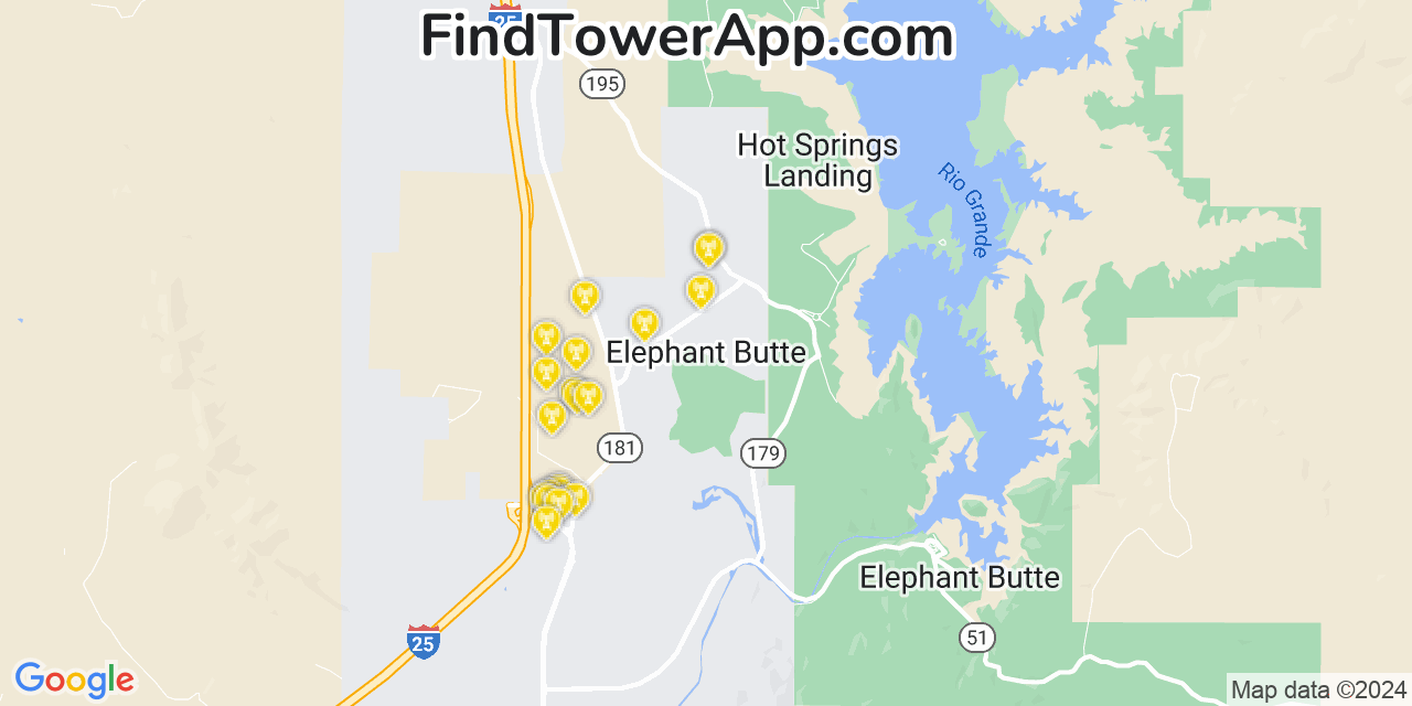 T-Mobile 4G/5G cell tower coverage map Elephant Butte, New Mexico