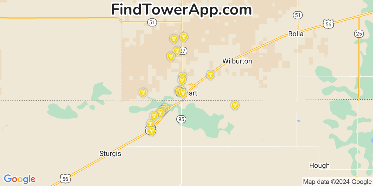 AT&T 4G/5G cell tower coverage map Elkhart, Kansas