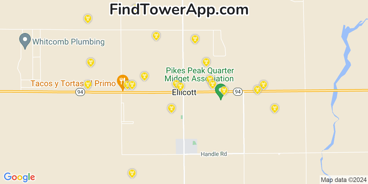 Verizon 4G/5G cell tower coverage map Ellicott, Colorado