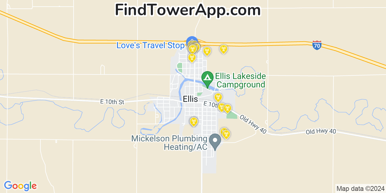 T-Mobile 4G/5G cell tower coverage map Ellis, Kansas