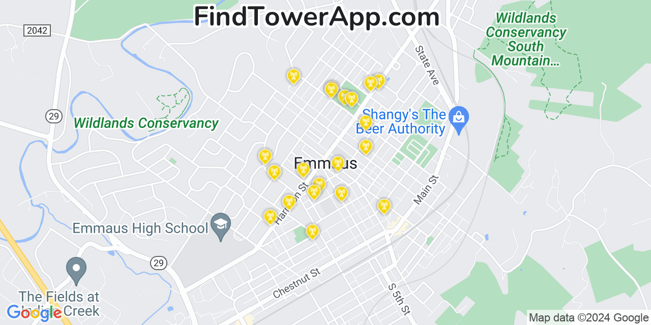 T-Mobile 4G/5G cell tower coverage map Emmaus, Pennsylvania