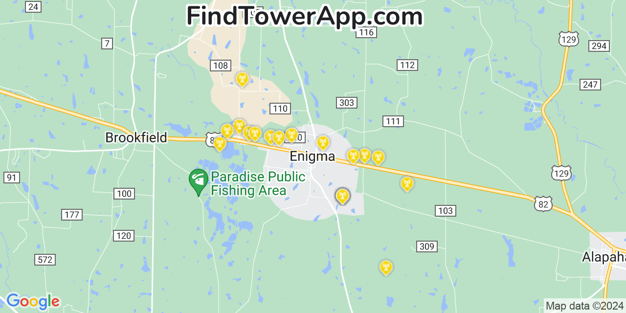 T-Mobile 4G/5G cell tower coverage map Enigma, Georgia