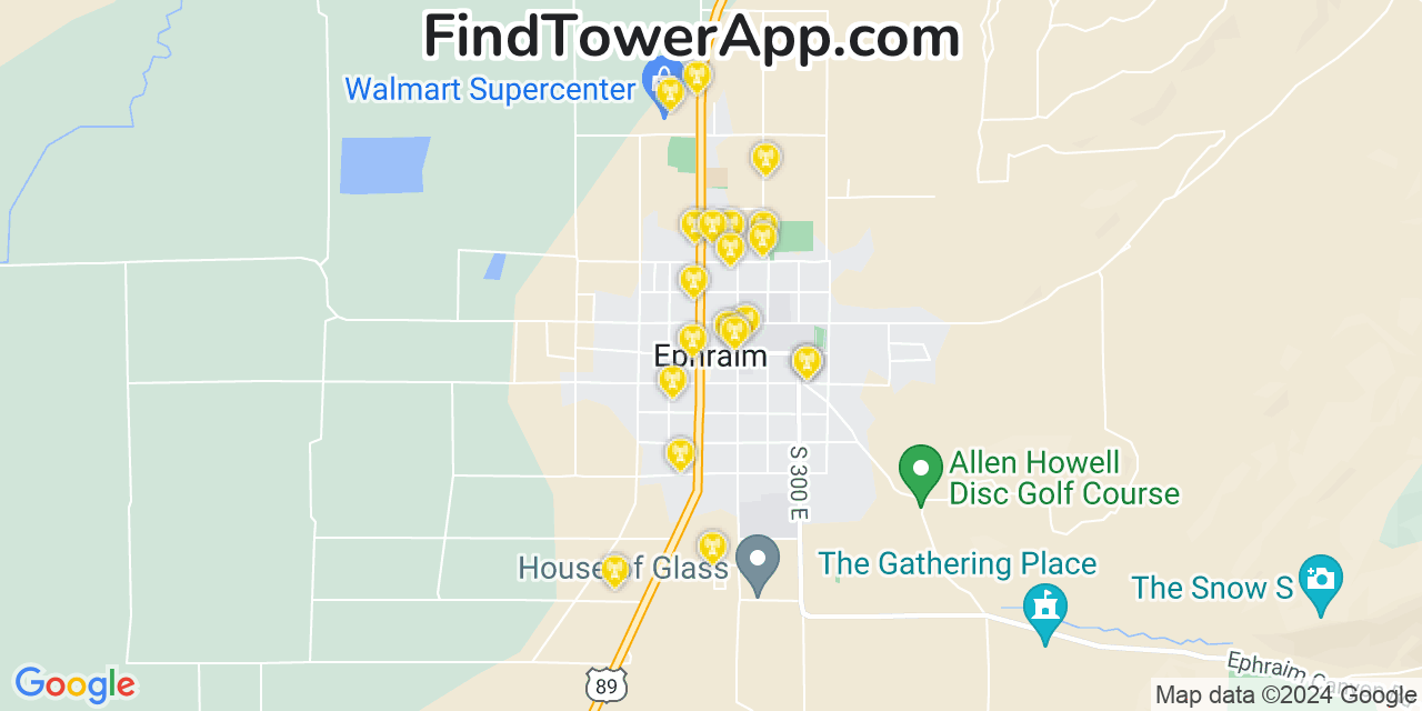 T-Mobile 4G/5G cell tower coverage map Ephraim, Utah