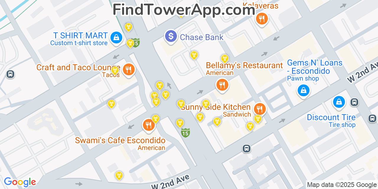 Escondido California Cell Tower Coverage Map