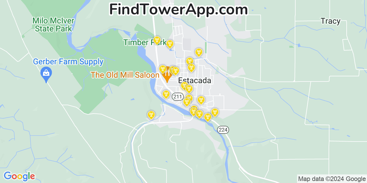 Verizon 4G/5G cell tower coverage map Estacada, Oregon