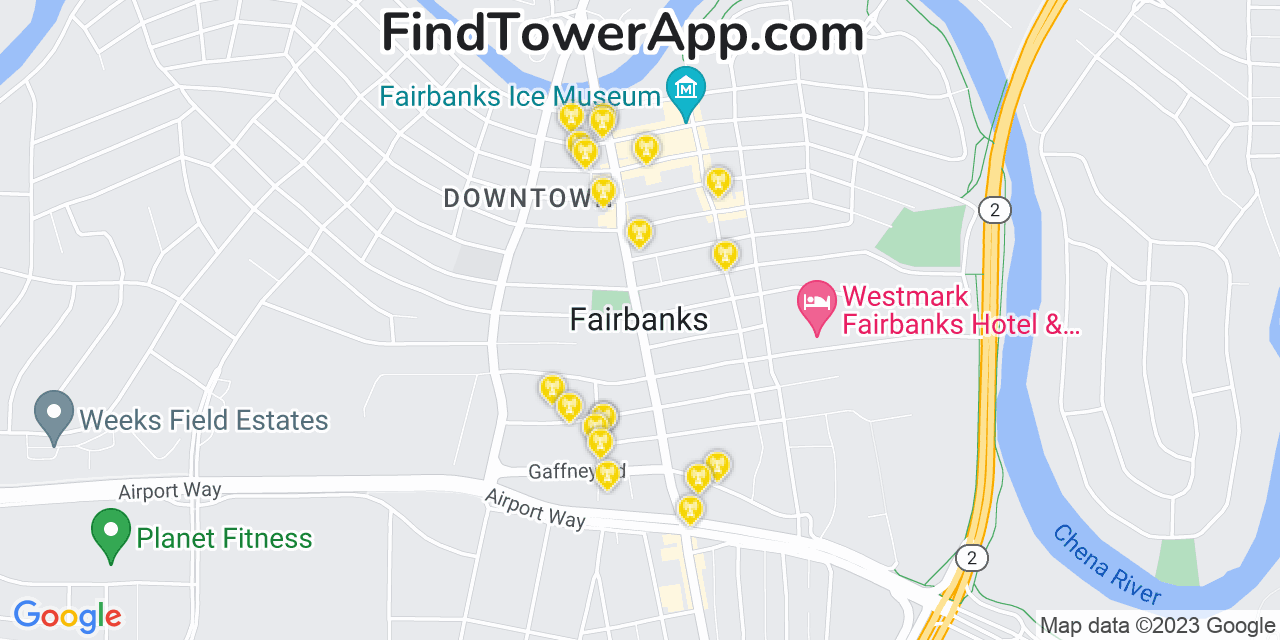 T-Mobile 4G/5G cell tower coverage map Fairbanks, Alaska