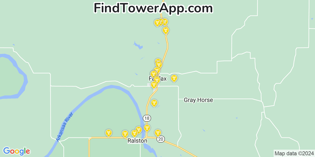 T-Mobile 4G/5G cell tower coverage map Fairfax, Oklahoma