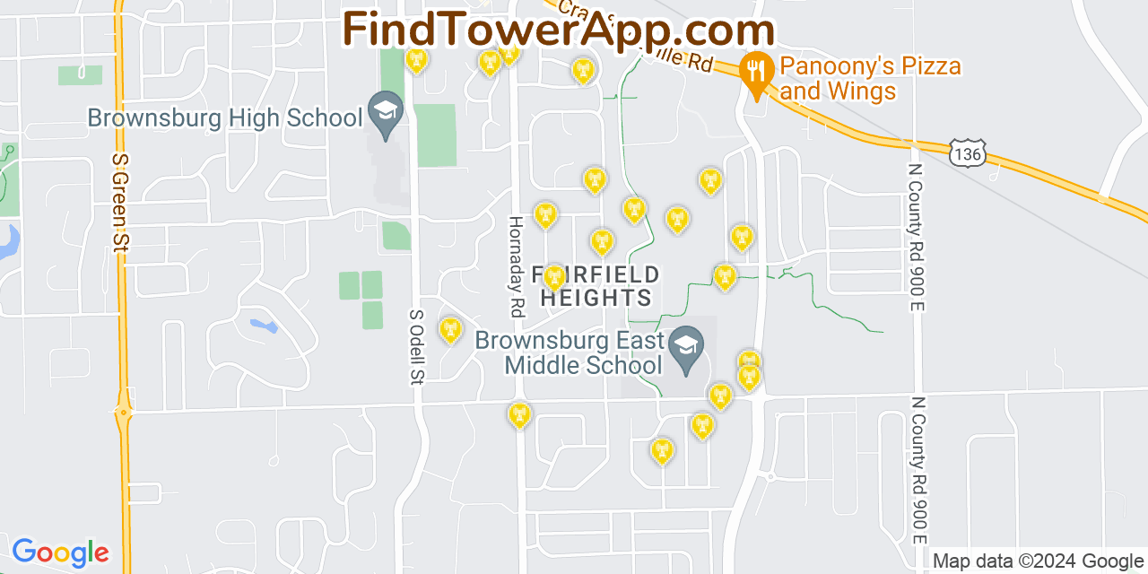 T-Mobile 4G/5G cell tower coverage map Fairfield Heights, Indiana