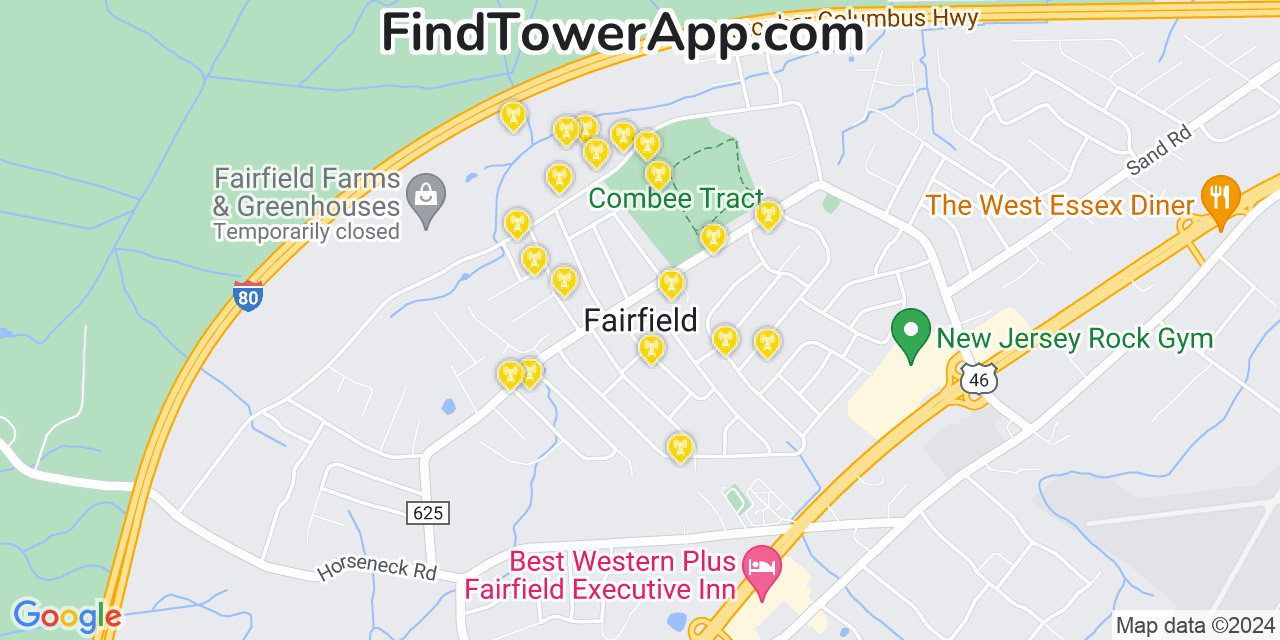 T-Mobile 4G/5G cell tower coverage map Fairfield, New Jersey