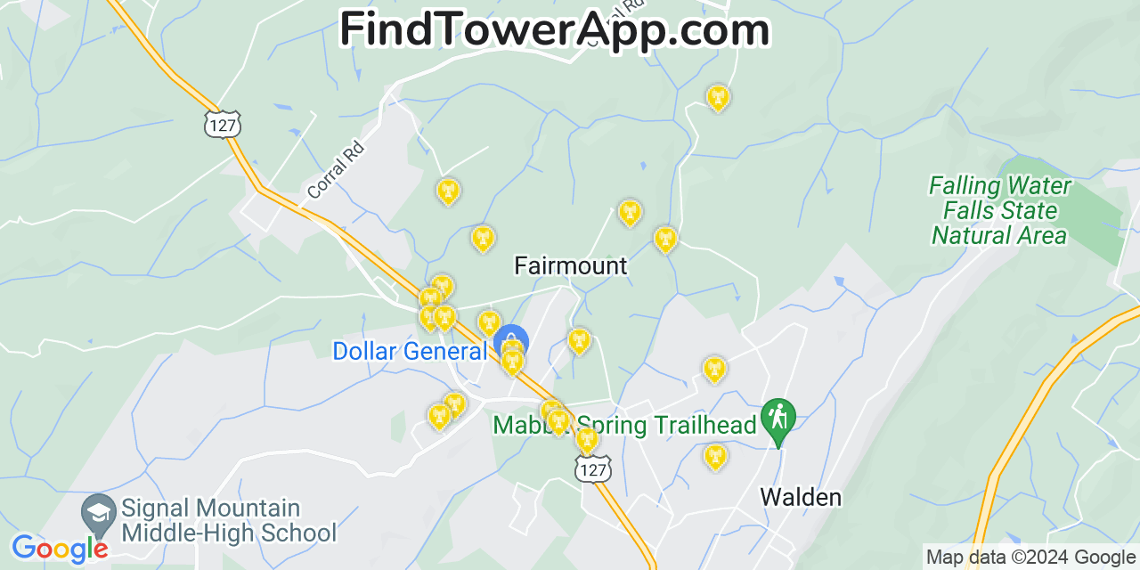 T-Mobile 4G/5G cell tower coverage map Fairmount, Tennessee