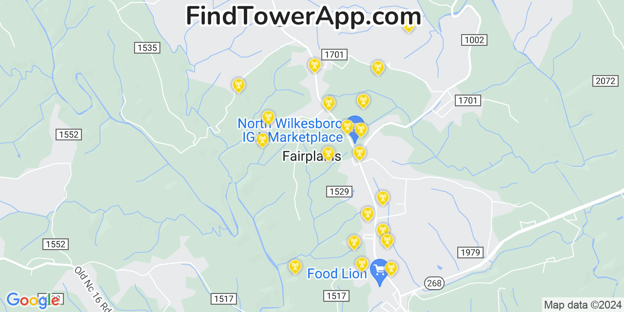 T-Mobile 4G/5G cell tower coverage map Fairplains, North Carolina