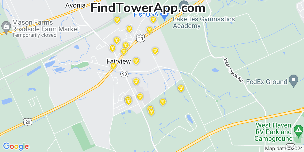 T-Mobile 4G/5G cell tower coverage map Fairview, Pennsylvania