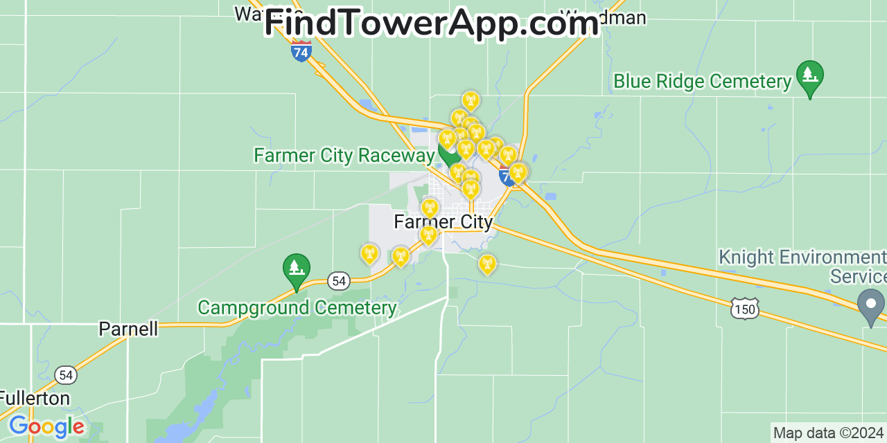 T-Mobile 4G/5G cell tower coverage map Farmer City, Illinois