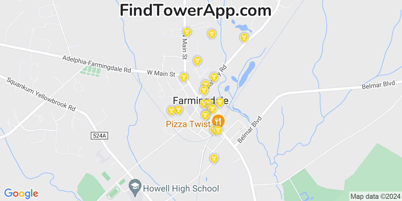 T-Mobile 4G/5G cell tower coverage map Farmingdale, New Jersey