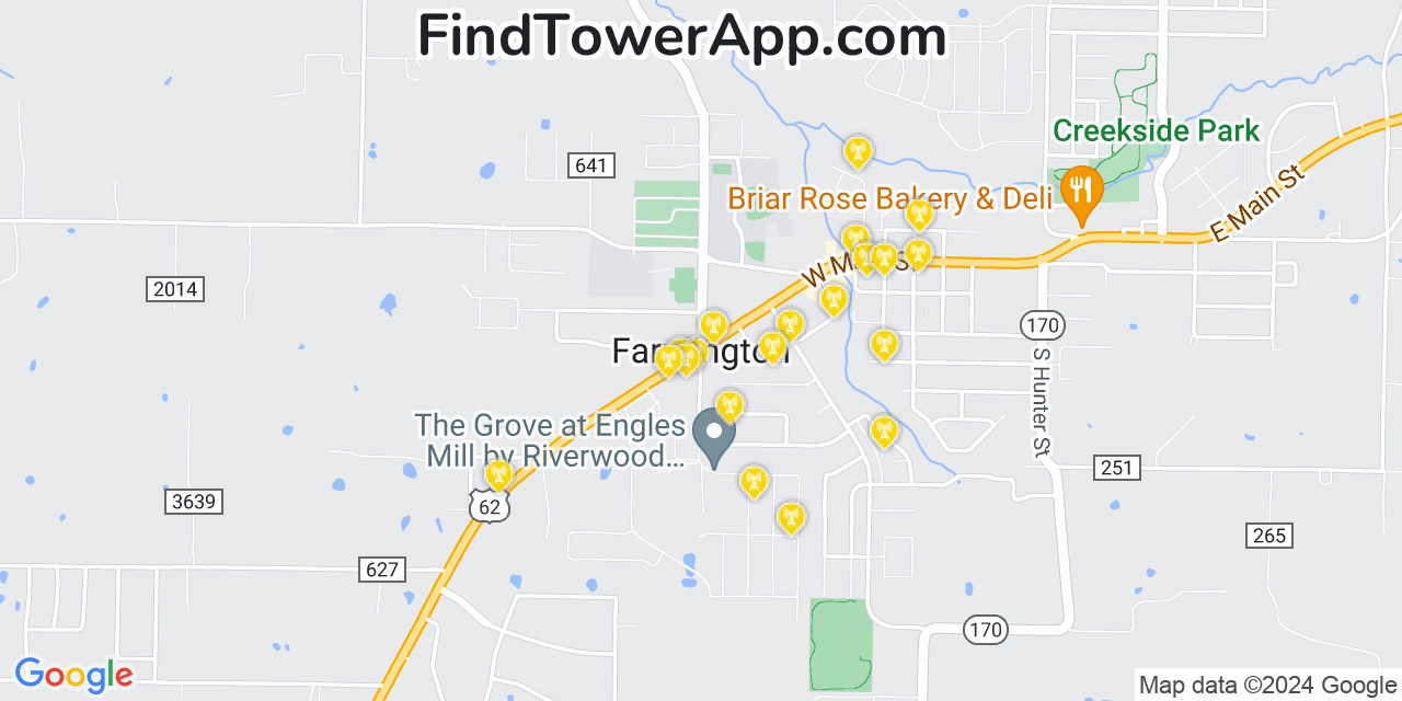 Verizon 4G/5G cell tower coverage map Farmington, Arkansas