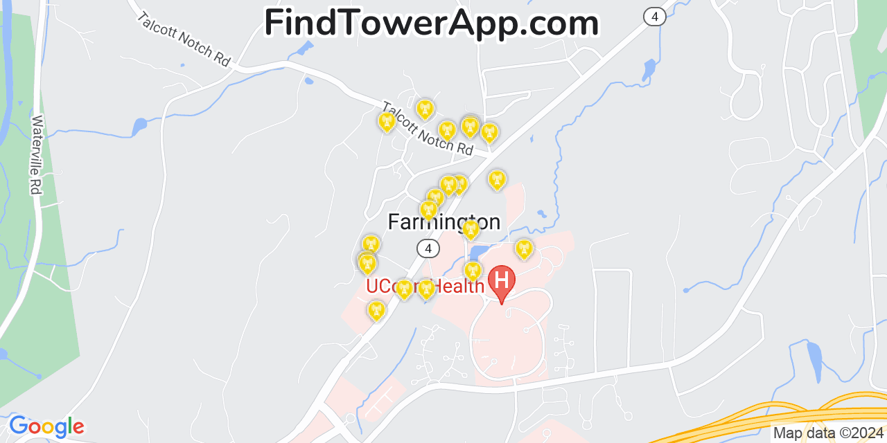 Verizon 4G/5G cell tower coverage map Farmington, Connecticut