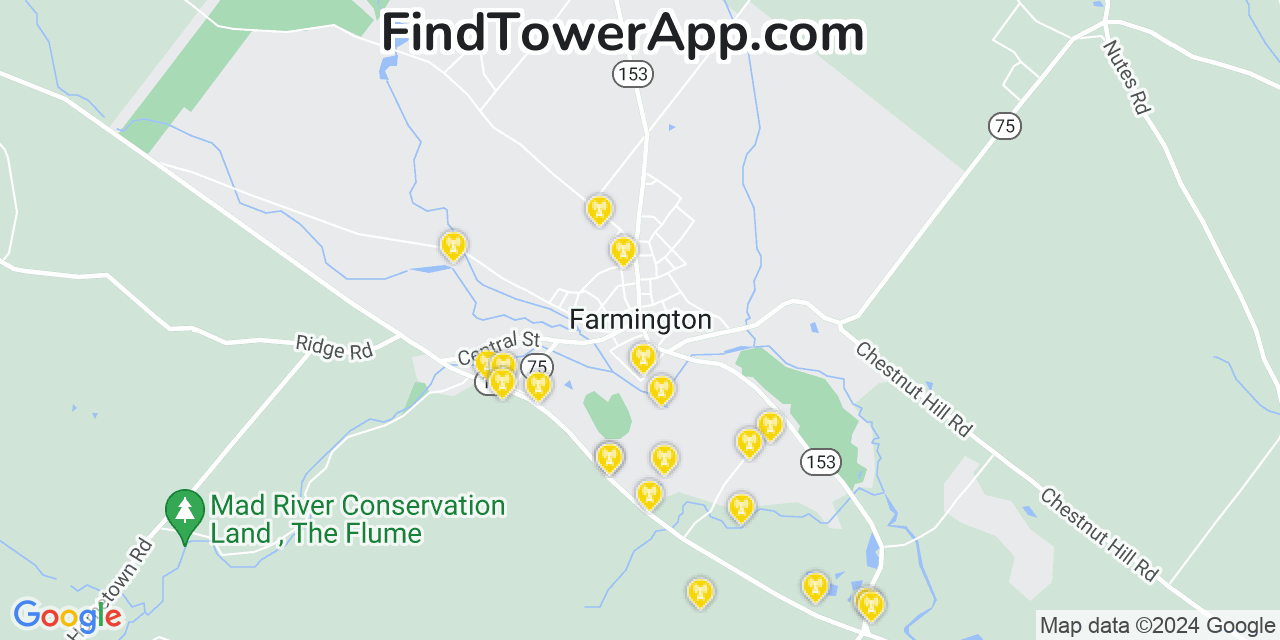 T-Mobile 4G/5G cell tower coverage map Farmington, New Hampshire