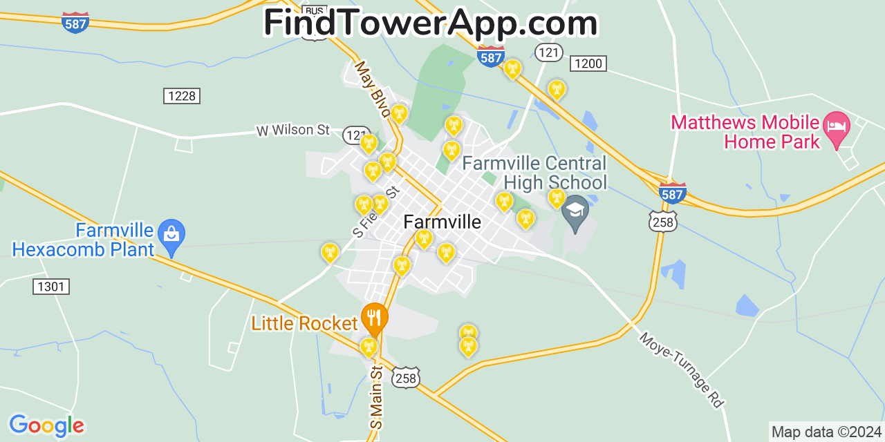 T-Mobile 4G/5G cell tower coverage map Farmville, North Carolina