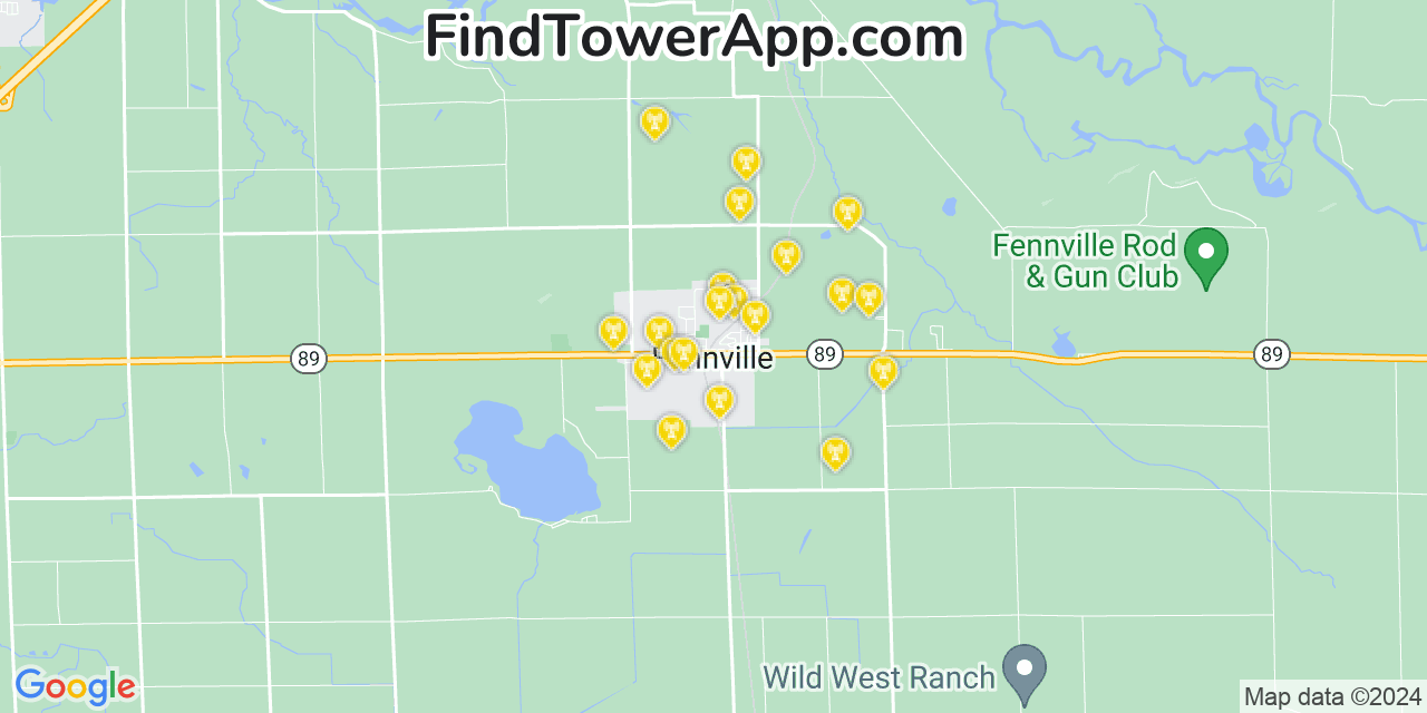 T-Mobile 4G/5G cell tower coverage map Fennville, Michigan