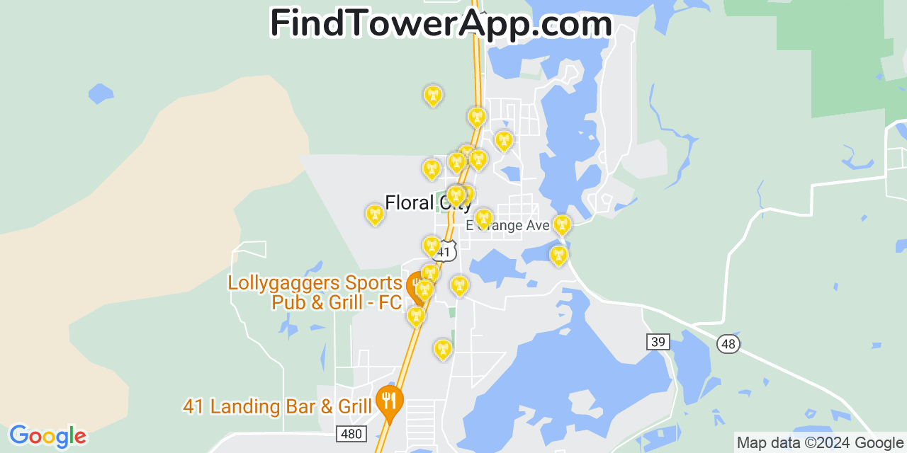 Verizon 4G/5G cell tower coverage map Floral City, Florida