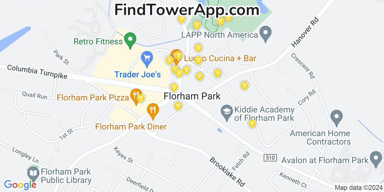 T-Mobile 4G/5G cell tower coverage map Florham Park, New Jersey