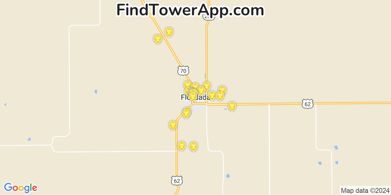 AT&T 4G/5G cell tower coverage map Floydada, Texas