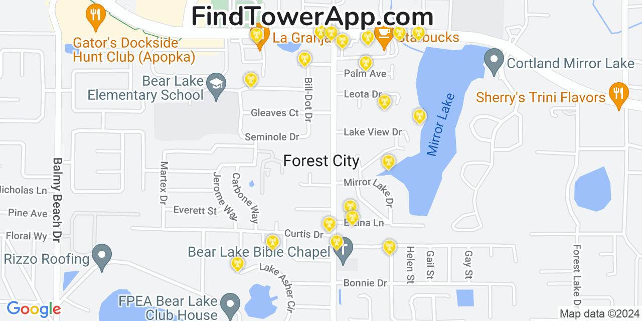 T-Mobile 4G/5G cell tower coverage map Forest City, Florida