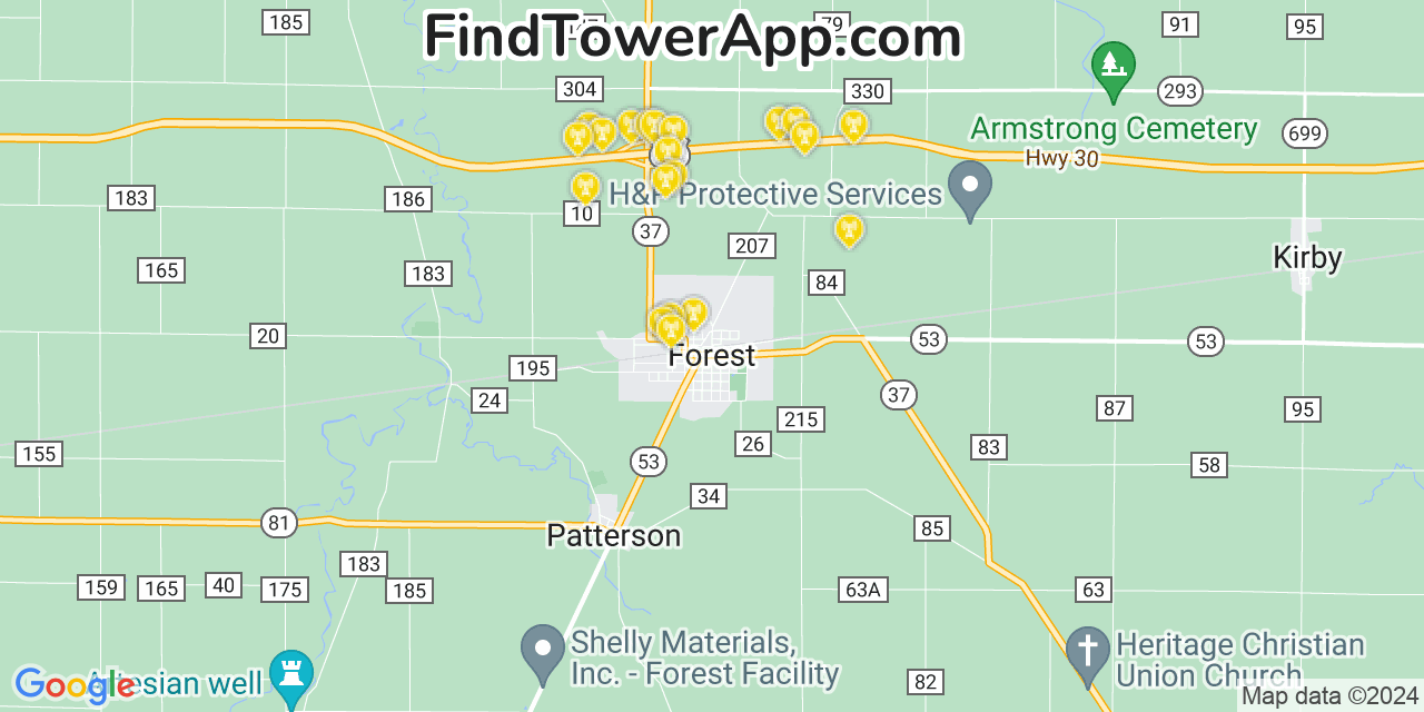 T-Mobile 4G/5G cell tower coverage map Forest, Ohio