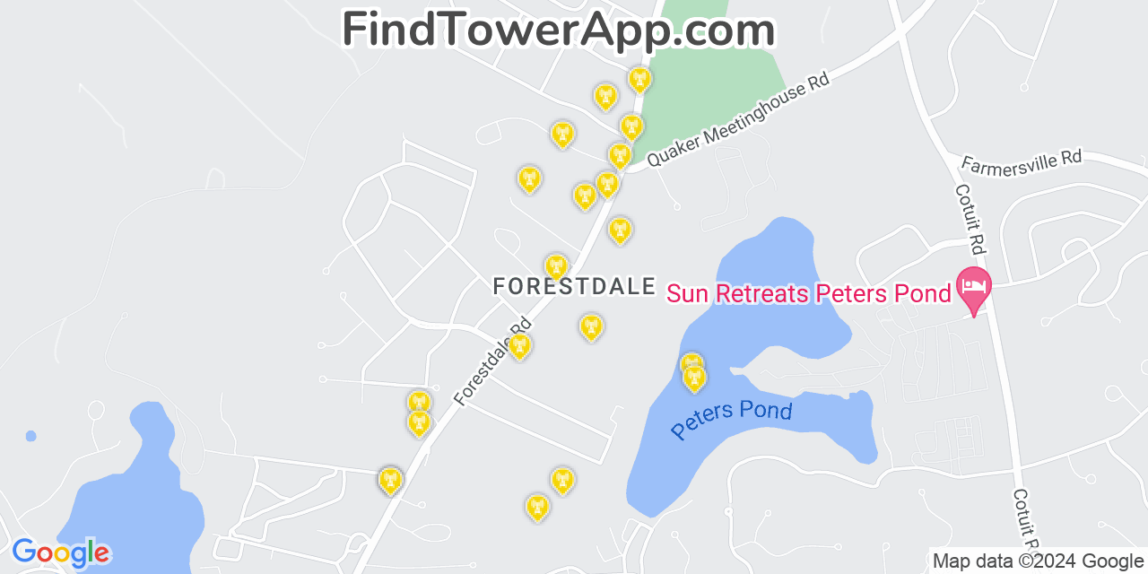 T-Mobile 4G/5G cell tower coverage map Forestdale, Massachusetts