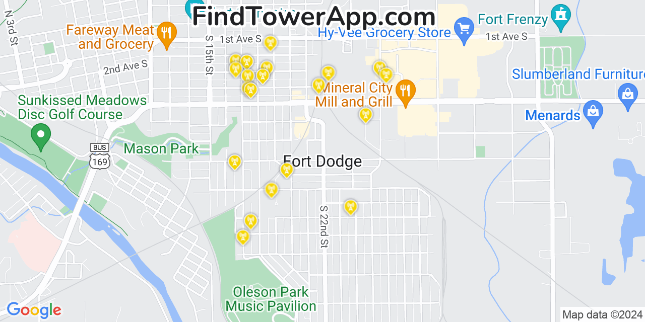 T-Mobile 4G/5G cell tower coverage map Fort Dodge, Iowa