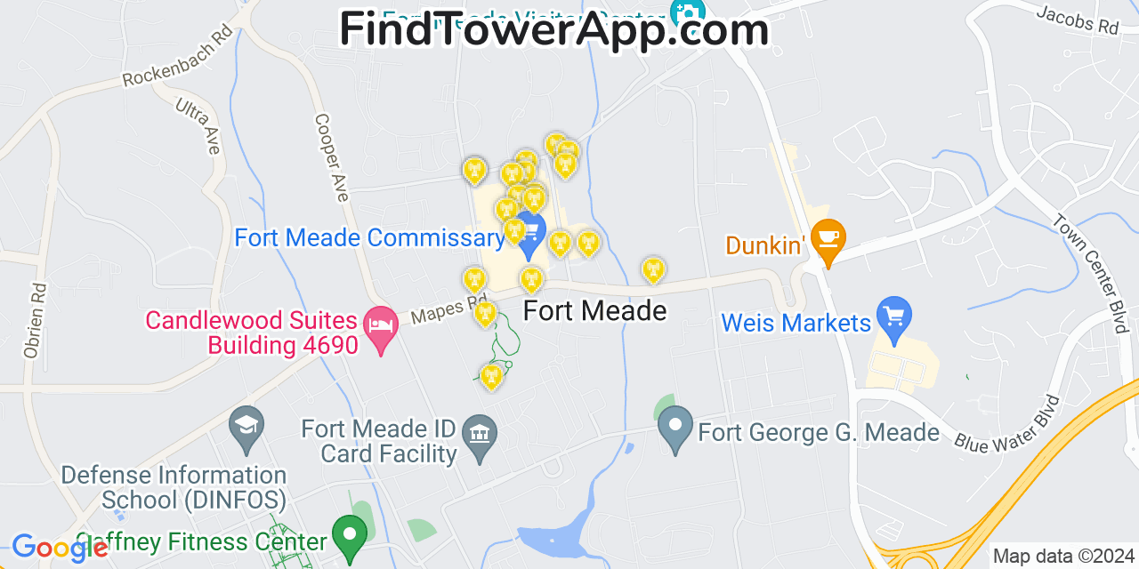 T-Mobile 4G/5G cell tower coverage map Fort Meade, Maryland