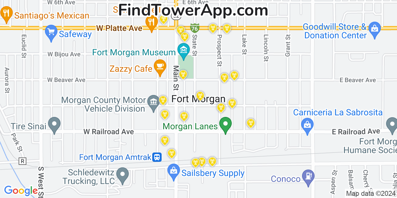 T-Mobile 4G/5G cell tower coverage map Fort Morgan, Colorado