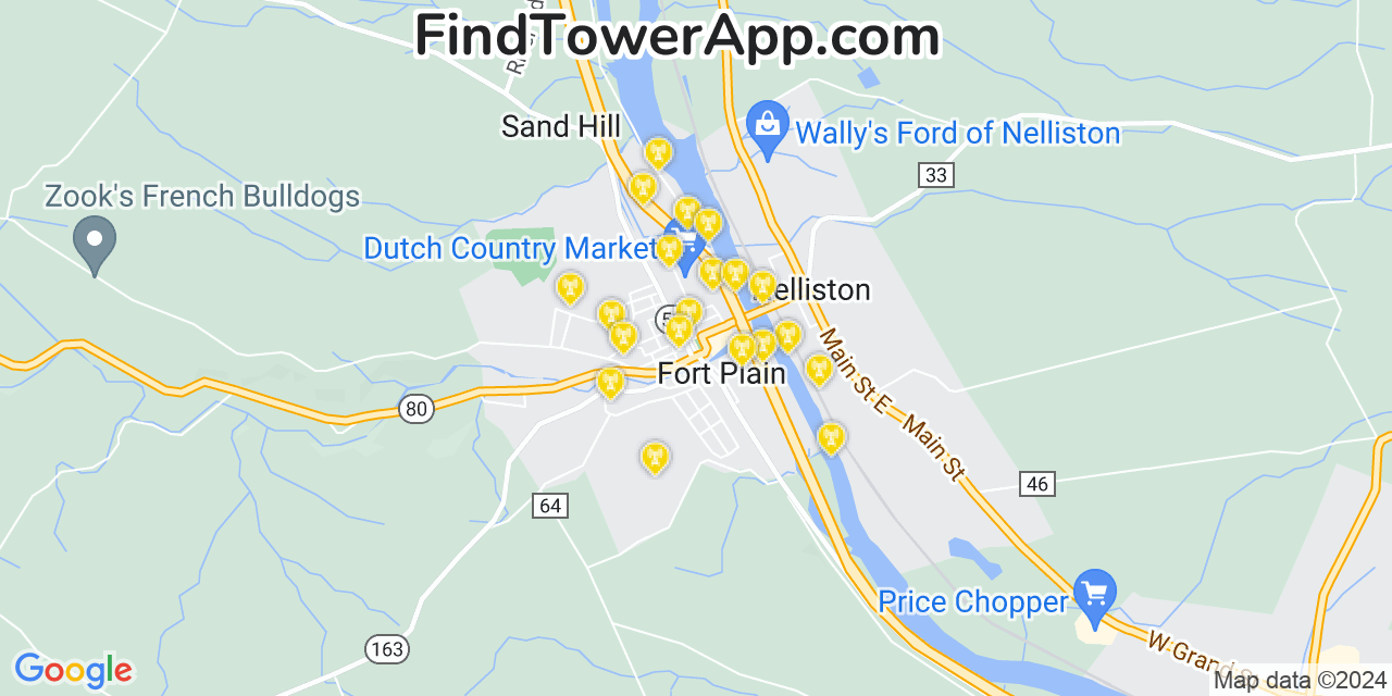 T-Mobile 4G/5G cell tower coverage map Fort Plain, New York