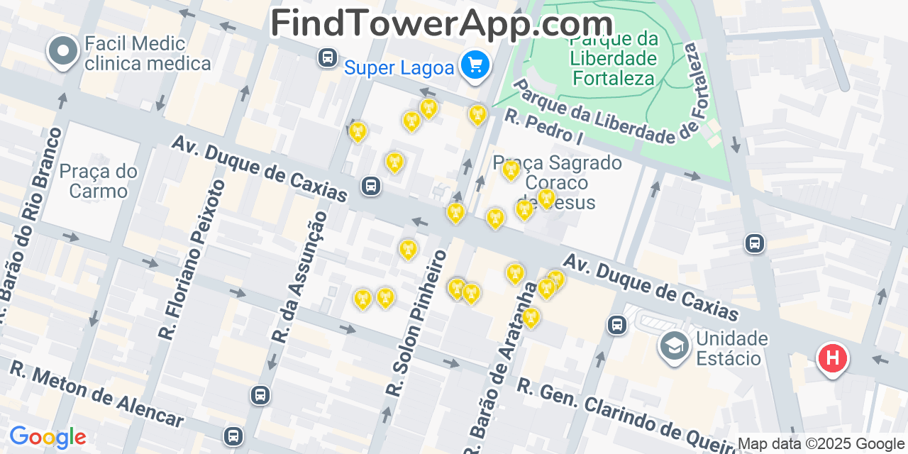 Fortaleza Cell Towers, Brazil - FindTower App Coverage Maps