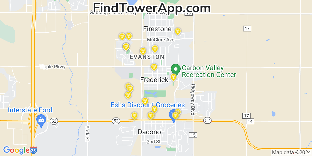 T-Mobile 4G/5G cell tower coverage map Frederick, Colorado