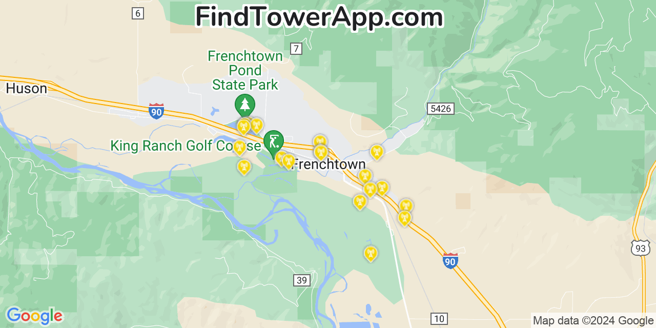 T-Mobile 4G/5G cell tower coverage map Frenchtown, Montana