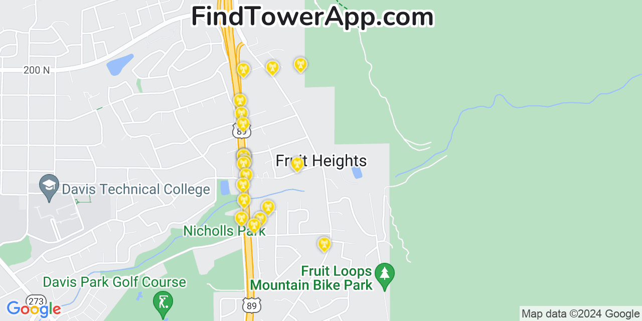 T-Mobile 4G/5G cell tower coverage map Fruit Heights, Utah