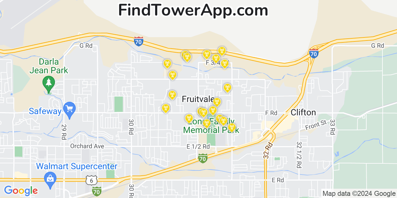 T-Mobile 4G/5G cell tower coverage map Fruitvale, Colorado