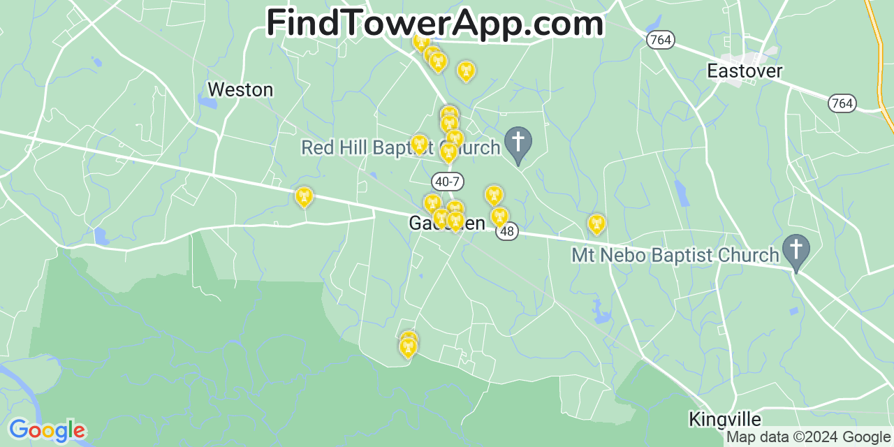 T-Mobile 4G/5G cell tower coverage map Gadsden, South Carolina