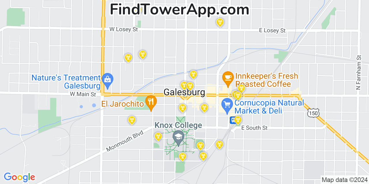 T-Mobile 4G/5G cell tower coverage map Galesburg, Illinois